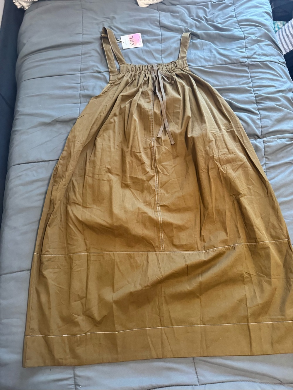 NWT Olive Green Strappy Barrel Midi Dress Size  XXL - Picture 6 of 6
